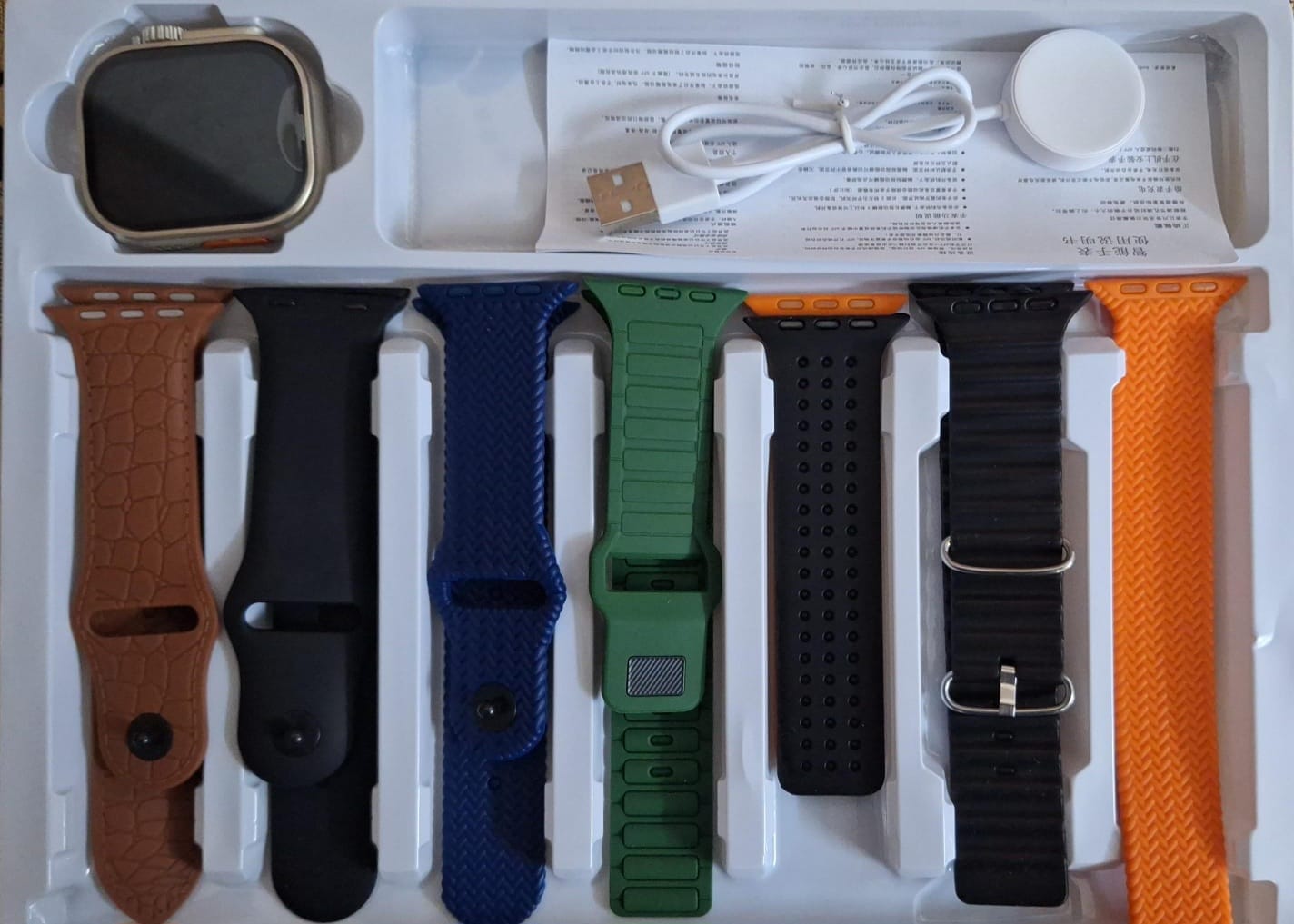Ultra Smartwatch (7 Straps) + Pro 2 Earbuds (White) - 3WaysStore